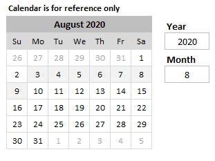 Calendar Reference
