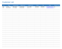 Customer List Template Demo Image