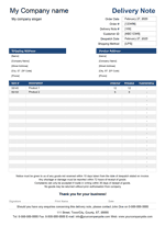 Delivery Note Template