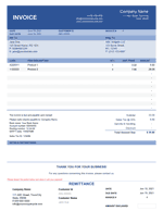 Invoice with Price List and Remittance