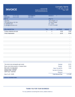 Invoice with Unit Price, Quantity and Optional Tax