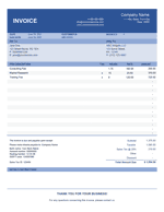 Hourly Service Invoice with Optional Tax