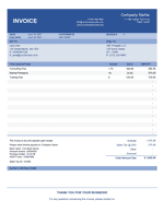 Hourly Service Invoice