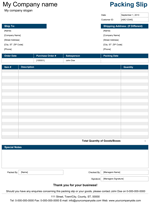 Packing Slip Template