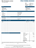 Pro Forma Invoice Template