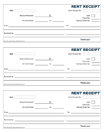 Rent Receipt Form PDF
