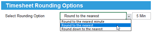 Timesheet Rounding Options