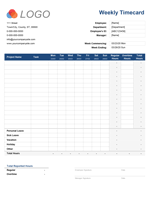 Weekly Time Card Template Demo Image