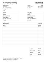 Invoice Template for Word - Light